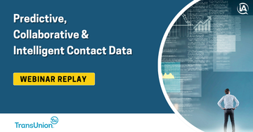 Webinar graphic reads Help Wanted: Predictive, Collaborative and Intelligent Contact Data April 25 at 3pm et by TransUnion [Image by creator  from ]