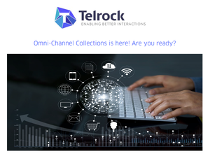 Cover image for webinar "Omni-Channel Collections is Here! Are you Ready?" Hands on a keyboard with image of a world connected to many apps. [Image by creator  from ]